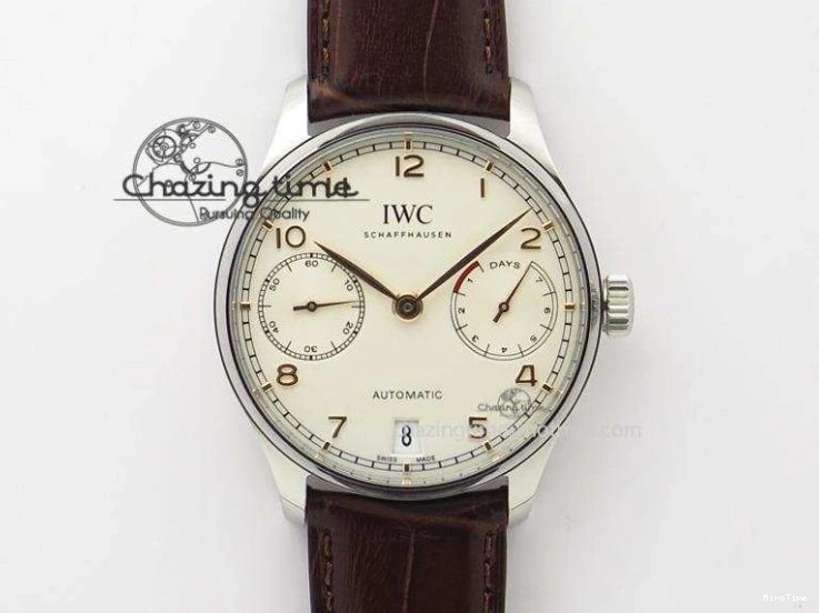 MIROTIME 0514 Portuguese Tourbillon IW5046 RG ZF Best Edition White Dial on Brown Leather Strap UrbanStyle 7144